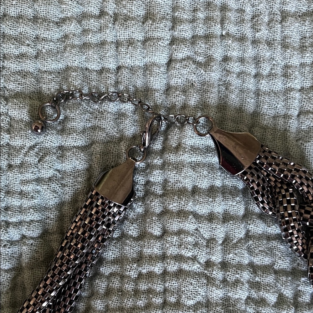 Silver Multi-Strand Chain Necklace - Picture 2 of 4